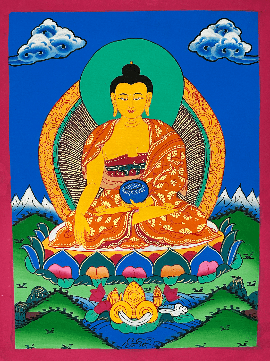 Amithabh Buddha Thangka – Colorful